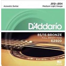 EZ920 AMERICAN BRONZE 85 15 Струны для акустической гитары Medium Light 12-54 D`Addario