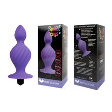 Фиолетовая анальная вибровтулка конической формы - 10 см. Фиолетовый