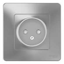 Розетка BLANCA, скрытый монтаж, со шторками, алюминий |  код. BLNRS000113 |  Schneider Electric
