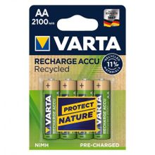 Аккумулятор AA VARTA Recycled 2100мА ч Ni-Mh, 4шт, блистер (56816101404)