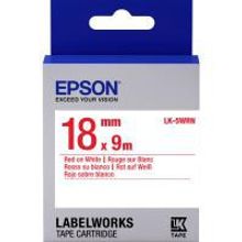 EPSON LK-5WRN картридж с лентой 18 мм, красный шрифт на белом фоне