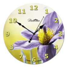 Настенные часы из стекла Династия 01-023 Фиолетовый цветок