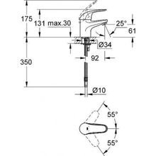 Смеситель Grohe Euroeco для раковины, 32734000