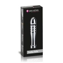 MyStim Ребристый фаллоимитатор для электростимуляции Funky Fella Rill Dildo - 13 см.