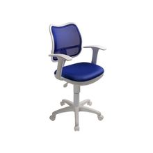 Бюрократ (BURO) Кресло офисное CH-W797 белый пластик, синяя сетка и ткань