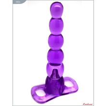 Eroticon Фиолетовый анальный конус из 5 шариков - 16 см. (фиолетовый)
