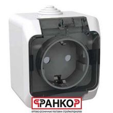 Schneider Electric Этюд Розетка 2К+3 16А-250В со шторкой IP44 ОУ белая PA16-044B