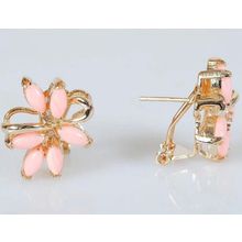 Серьги с кораллом "6 камней"