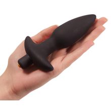 Pornhub Чёрная анальная пробка с вибрацией Vibrating Butt Plug - 14,5 см. (черный)