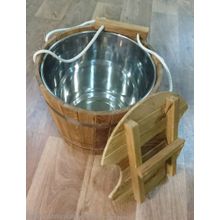 Запарник из дуба "Ситивуд"  с вставкой из нержавейки 20 литров