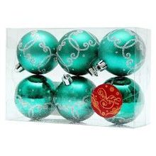 Magic-Time Украшение новогоднее подвесное Лазурный берег, 6 штук, пластик (39008)