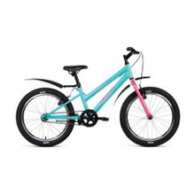 Подростковый горный (MTB) велосипед MTB HT 24 1.0 голубой розовый 12" рама