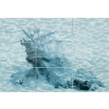 Керамическая плитка Уралкерамика Лагуна 7КР Корабль (из 9 плиток) панно 74,7х109,2