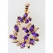 Кулон с аметистом "Камелия"