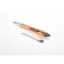 Нож канцелярский Office Force цветной пластик 9 мм. второе запасное лезвие (Цвет: оранжевый)