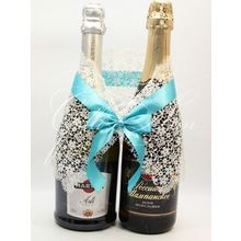 Украшение на бутылки шампанского Gilliann Magic Biruza GLS149