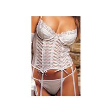 Сетевое бюстье с атласной шнуровкой