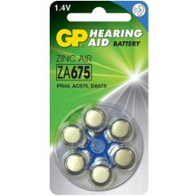 Батарейка GP Hearing Aid ZA675F-D6 ZA675 BL6 (для слуховых аппаратов)