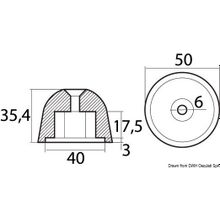 Osculati Aluminium spare anode orig. ref. 02481, 43.070.34