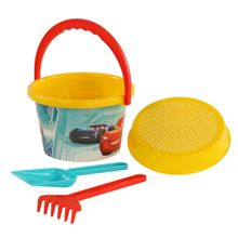 Набор Disney Pixar «Тачки» №37: ведро среднее с наклейкой, ситечко, лопатка, грабельки