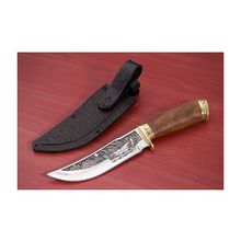 KIZLYAR Нож Рыбак-2  (полированный орех латунь бронза)