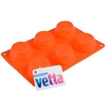 VETTA Форма силиконовая 6 ячеек, для булочек, 24,5х16,5x3см, 3 цвета, HS-006D 4 цвета