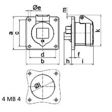 Bals Панельная розетка Bals 13001 230 В 16 А 3 полюса IP44 винтовые клеммы серо-синяя