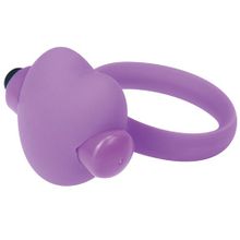 Toyz4lovers Фиолетовое эрекционное виброкольцо с сердечком HEART BEAT COCKRING SILICONE (фиолетовый)