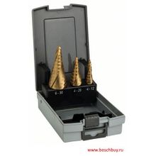 Bosch Набор 3 ступенчатых сверла HSS-TiN Pro Box (2608587432 , 2.608.587.432)