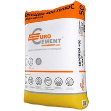 ЕВРОЦЕМЕНТ Плюс цемент М-400 Д20 (50кг)   EUROCEMENT портландцемент М400 Плюс ЦЕМ II A-Ш 32,5Н (50кг)