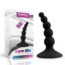 Черный анальный стимулятор с шариками Lure me Beaded Anal Plug - 10,3 см. (55880)