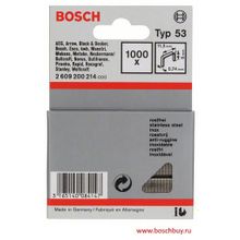Bosch Набор 1000 Скрепок 6 мм T53 из нержавейки (2609200214 , 2.609.200.214)