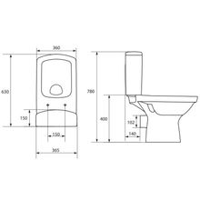 Унитаз напольный компакт Cersanit EASY 400 ES011 3 5 горизонтальный с кр. дюроп. lifting easy-off белый  P-KO-ES011-3 5-DL