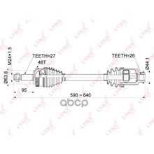 Привод В Сборе | Перед Прав | Kia Sportage Iii (Sl_) 2.0at 10-   Hyundai Ix35 2.0at 10-13   4wd   = Fr Rh LYNXauto арт. CD1073A