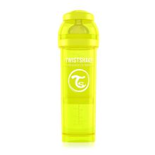 Антиколиковая бутылочка Twistshake для кормления 330 мл. Жёлтая (Starlight)
