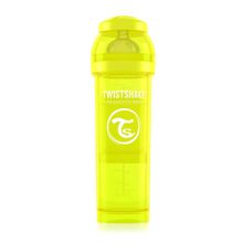 Антиколиковая бутылочка Twistshake для кормления 330 мл. Жёлтая (Starlight)