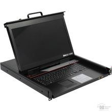 Procase E1708HD Консоль однорельсовая , КВМ 8 порт, LCD 17, single rail console KVM 8 port, LCD D-Sub, USB, разрешение 1920 1080, 8 кабелей