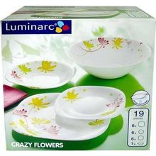 Столовый сервиз Luminarc CARINA CRAZY FLOWER 19 предметов 6 персон ОАЭ G6417