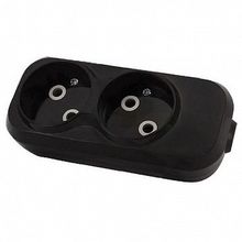 Колодка розеточная   НАРОДНАЯ 2-местный, черный, SQ1806-0422 |  код. SQ1806-0422 |  TDM