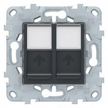 Розетка компьютерная 2xRJ45 Cat.5 UNICA NEW, белый |  код. NU542018 |  Schneider Electric