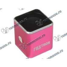 Акустическая система Flextron "F-CPAS-320B1-PK", 3Вт, с MP3 плеером, с FM-радио, портативная, розовый (ret) [109324]