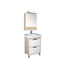 Aquanet Мебель для ванной Гретта 50 (светлый дуб фасад белый) - Раковина-столешница Shenxin 50