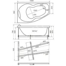 Акриловая ванна Triton Бриз 150x96