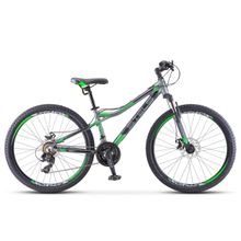 26" STELS Navigator-610MD 2018 (21ск,алюм,амор,вилк,SHMANO TY300 TY500 EF500 диск механ)(V040, рама 14", серый зеленый)