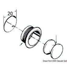 Osculati Mini push-lock polished and coated brass 16 mm, 38.182.04