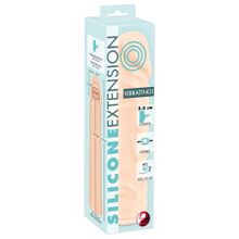 Телесная удлиняющая насадка с вибрацией Silicone Extension Vibrating - 19 см. (187219)