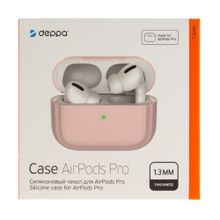 Силиконовый чехол для AirPods Pro, розовый, Deppa