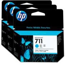 HP 711, CZ134A картридж голубой, 3 шт