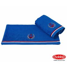 Махровое полотенце с вышивкой 70х140 "MARITIM", синее, 100% Хлопок