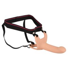  Силиконовый полый страпон на ремнях Silicone Strap-on - 16 см.